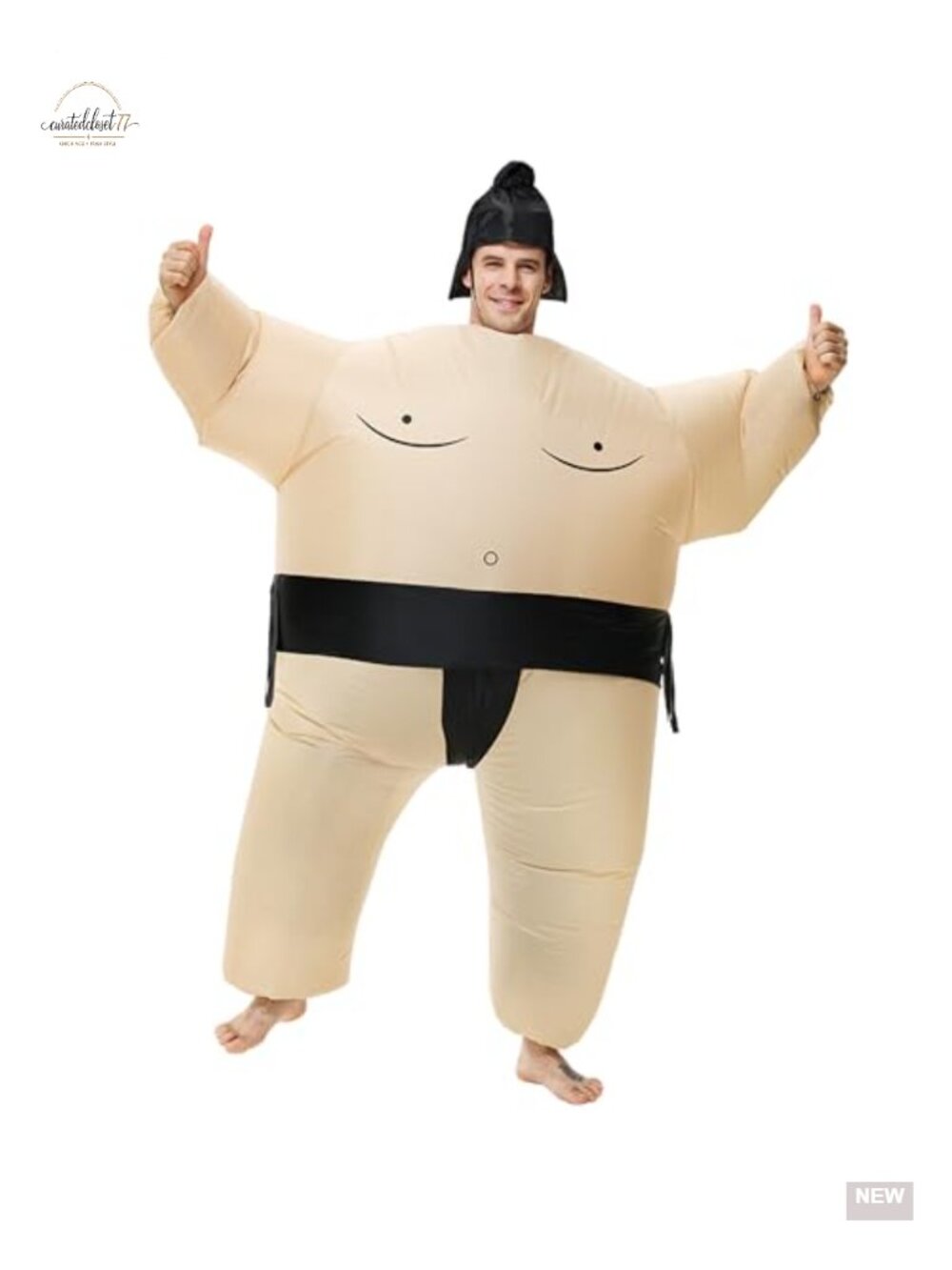 Inflatable Sumo Wrestling Costume for Adults Halloween Blow Up Party Suit